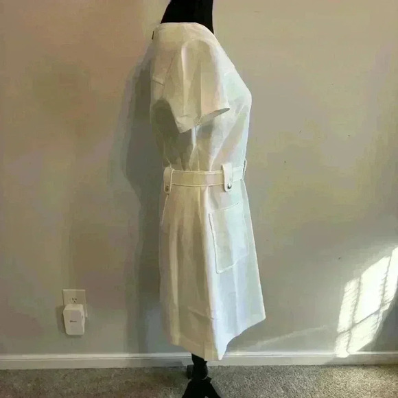 Club Monaco White Belted Pocket Dress Size 8 New With Tags - Picture 4 of 12